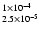 $^{1\times 10^{-4}}_{2.5\times10^{-5}}$