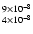 $^{9 \times 10^{-8}}_{4 \times 10^{-8}}$