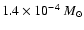$1.4\times 10^{-4}~M_\odot$