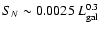 $S_{N} \sim 0.0025~ L_{\rm gal}^{0.3}$