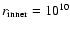$r_{\rm inner}=10^{10}$