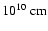 ${\rm 10}^{10}~{\rm cm}$