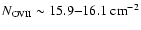 $N_{{\rm OVII}} \sim 15.9{-}16.1~{\rm cm}^{-2}$