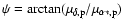 $\psi=\arctan(\mu_{\delta,{\rm p}}/\mu_{\alpha *,{\rm p}})$