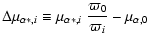 $\displaystyle \Delta\mu_{\alpha *,i}\equiv\mu_{\alpha*,i}~\frac{\varpi_0}{\varpi_i} - \mu_{\alpha,0}$
