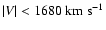 $\vert V\vert<1680\rm ~km~s^{-1}$