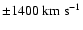 $\pm1400 \rm ~km~s^{-1}$