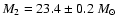 $M_2=23.4\pm0.2~\mbox{${M}_{\odot}$ }$