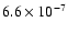 $6.6\times10^{-7}$