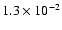 $1.3\times10^{-2}$