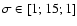 $\sigma\in[1; 15; 1]$