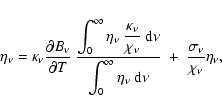 \begin{displaymath}%
\eta_\nu=\kappa_\nu\frac{\partial B_\nu}{\partial T}~\frac{...
...y \eta_\nu~{\rm d}\nu}}~+~\frac{\sigma_\nu}{\chi_\nu}\eta_\nu,
\end{displaymath}