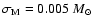 $\sigma_{\rm M}=0.005~M_{\odot}$