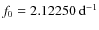 $f_0=2.12250~{\rm d}^{-1}$