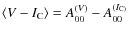$\langle V-I_{\rm C}\rangle=A_{00}^{(V)}-A_{00}^{(I_{\rm C)}}$