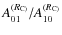 $A_{01}^{(R_{\rm C)}}/A_{10}^{(R_{\rm C)}}$