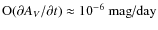 $\mbox{O}(\partial A_V/\partial t)\approx 10^{-6}~\mbox{mag/day}$