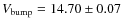 $V_{\rm bump} = 14.70
\pm 0.07$