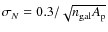 $\sigma_N = 0.3 /
\sqrt{n_{\rm gal}A_{\rm p}}$