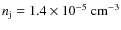 $n_{\rm j}=1.4\times 10^{-5}~\rm {cm^{-3}}$