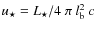$u_{\star}= L_{\star}/4~\pi~l_{\rm b}^{2}~c$