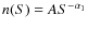 $n(S)=AS^{-\alpha_{1}}$