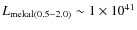 $L_{\rm mekal(0.5{-}2.0)} \sim 1 \times 10^{41}$