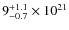 $9^{+1.1}_{-0.7} \times 10^{21}$