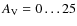 $A_{\rm V}=0\dots 25$