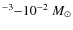 $^{-3}{-}10^{-2}~M_\odot$