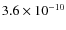$3.6\times10^{-10}$