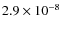 $2.9\times10^{-8}$