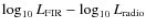 $\log_{10} L_{\rm
FIR} - \log_{10} L_{\rm radio}$