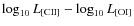 $\log_{10} L_{\rm [CII]} -
\log_{10} L_{\rm [OI]}$