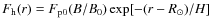 $F_{\rm
h}(r) = F_{\rm p0}(B/B_0)\exp[-(r-R_\odot)/H]$