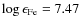 $\log\epsilon_{\rm Fe}=7.47$