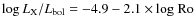 $\log L_{\rm X}/L_{\rm bol} = -4.9 -2.1\times {\rm log~Ro}$