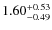 $\rm 1.60^{+ 0.53}_{- 0.49}$