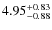$\rm 4.95^{+ 0.83}_{- 0.88}$
