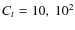 $C_t = 10,\ 10^2$