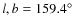 $l, b =
159.4\hbox{$^\circ$ }$