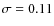 $\sigma= 0.11$