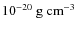 $10^{-20}~{\rm g}~{\rm cm}^{-3}$