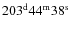 $\rm 203^d 44^m 38^s$