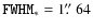 $\ensuremath{\texttt{FWHM}_*} =1 \hbox{$.\!\!^{\prime\prime}$ }64$