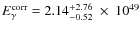 $E_\gamma^{\rm corr} = 2.14^{\rm +2.76}_{-0.52}~\times~10^{49}$