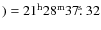 $)\rm = 21^h 28^m
37\hbox{$.\!\!^{\rm s}$ }32$