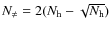 $N_\ne=2(N_{\rm h}-\sqrt{N_{\rm h}})$