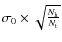 $\sigma_0\times\sqrt{\frac{N_{\rm h}}{N_{\rm t}}}$