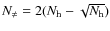 $N_\neq=2(N_{\rm h}-\sqrt{N_{\rm h}})$